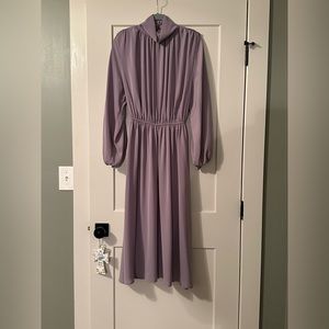 Lilac high neck midi dress